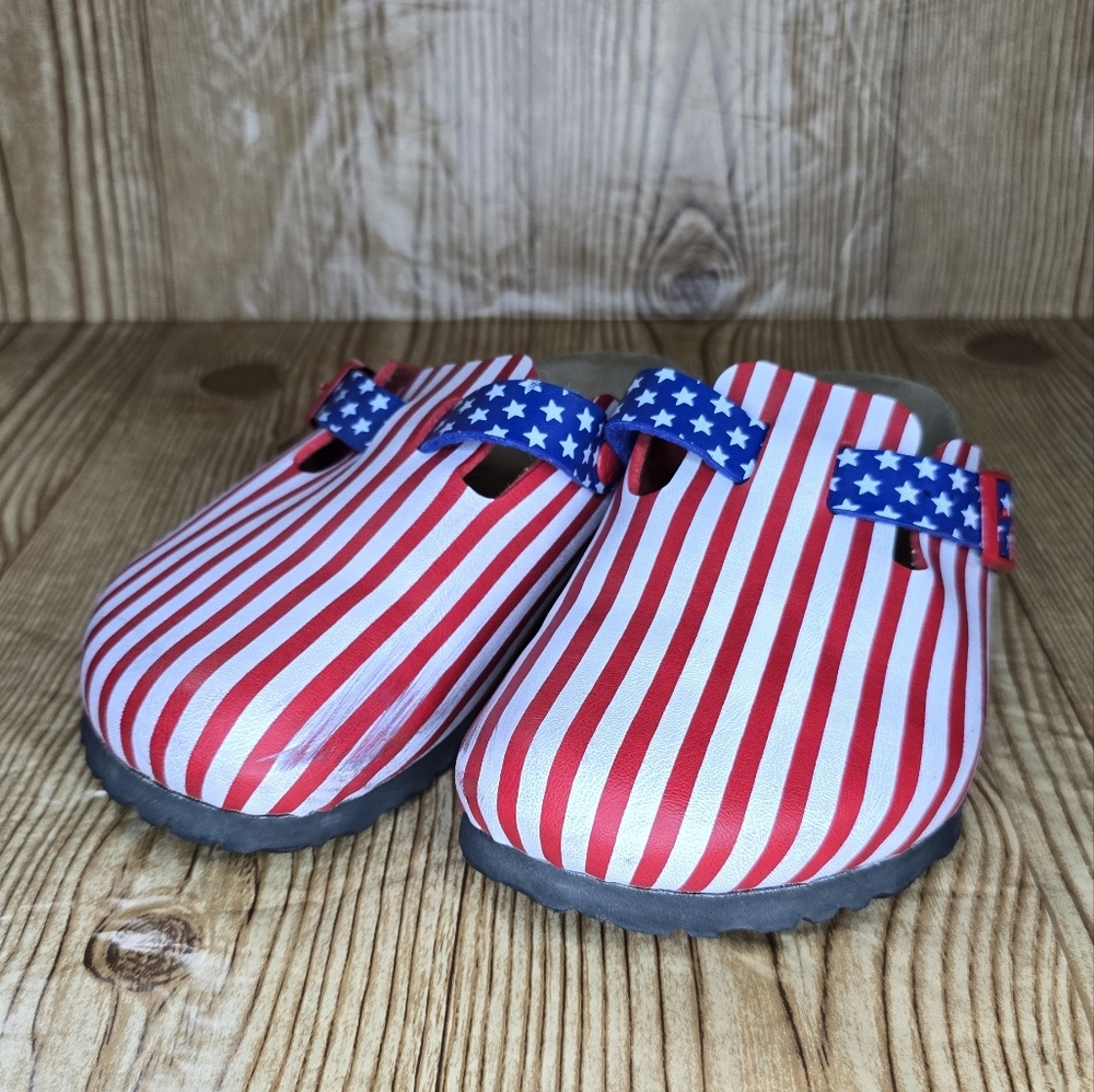 Birkenstock Birki's Patriotic Clogs with Stars and Stripes Size 5